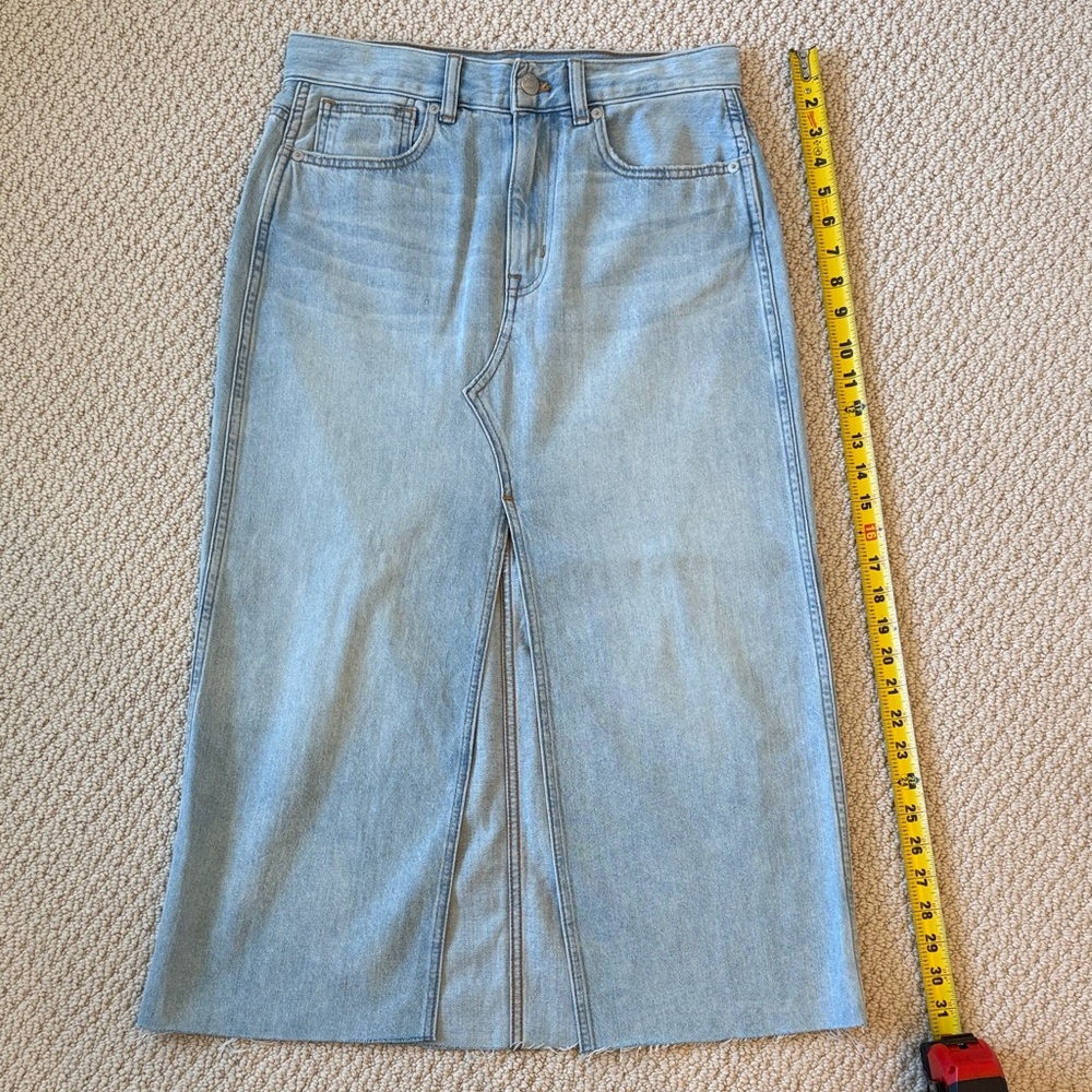 Madewell The Rilee Denim Midi Skirt size 25